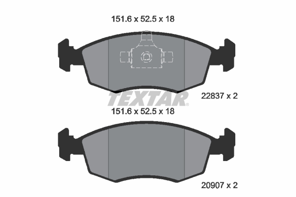 TEXTAR Bremseklodser 2090704 for FIAT