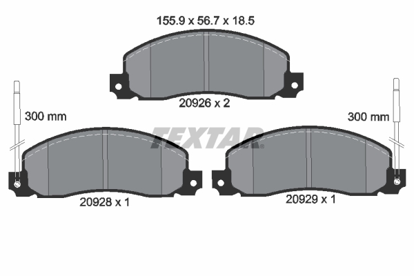TEXTAR Bremseklodser 2092602 for OPEL VAUXHALL RENAULT