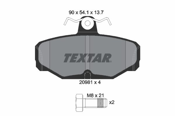 TEXTAR Bremseklodser 2098101 for FORD