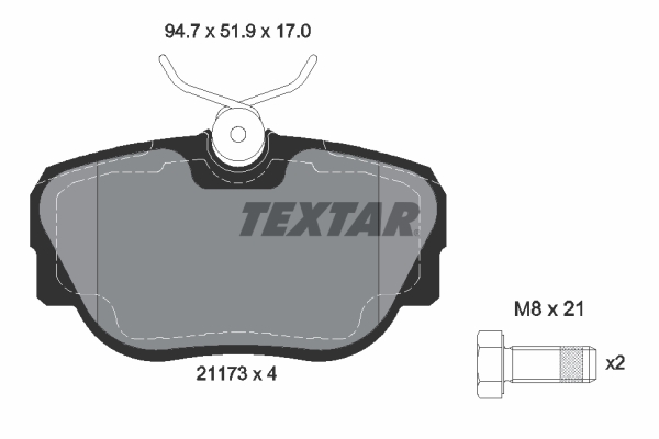 TEXTAR Bremseklodser 2117302 for BMW
