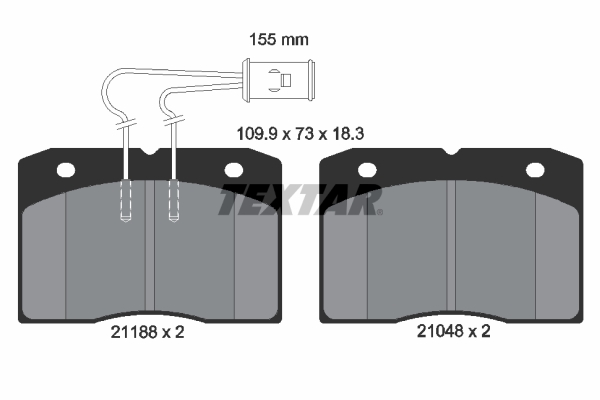 TEXTAR Bremseklodser 2118801 for IVECO ALFA ROMEO RENAULT