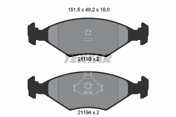 TEXTAR Bremseklodser 2119301 for FIAT VW