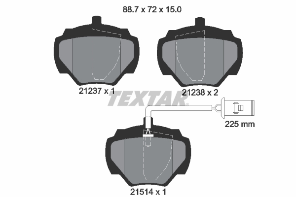 TEXTAR Bremseklodser 2123701 for LAND ROVER
