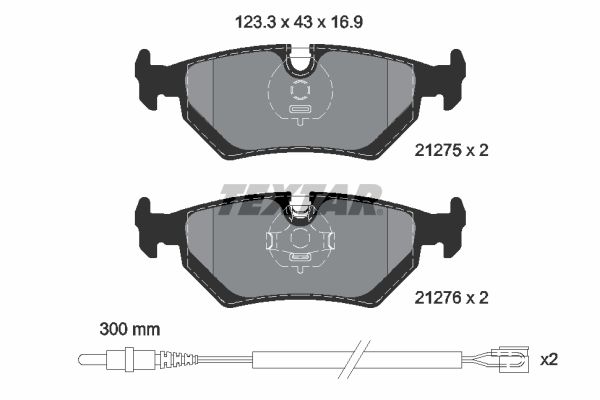 TEXTAR Bremseklodser 2127501 for PEUGEOT FIAT