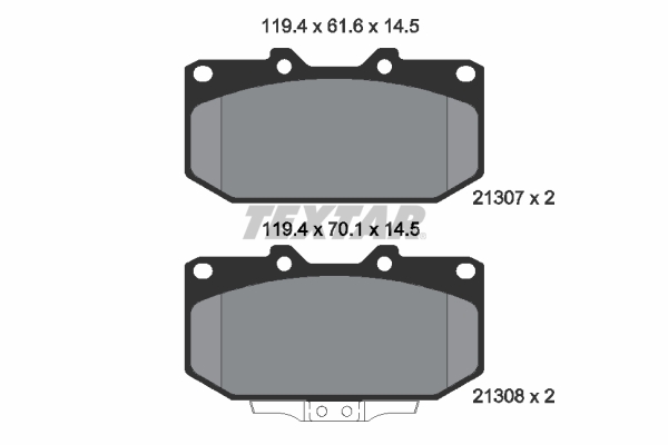 TEXTAR Bremseklodser 2130701 for SUBARU NISSAN TOYOTA