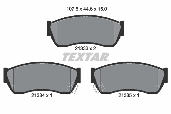 TEXTAR Bremseklodser 2133301 for SUBARU SUZUKI SUZUKI (CHANGAN)