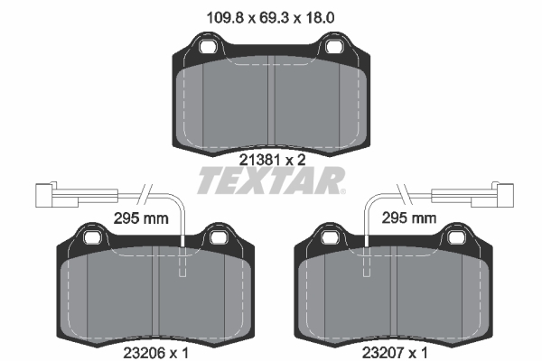 TEXTAR Bremseklodser 2138103 for ALFA ROMEO FIAT