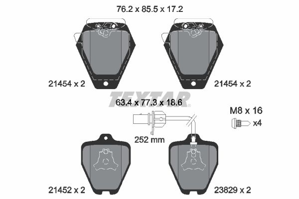 TEXTAR Bremseklodser 2145401 for AUDI