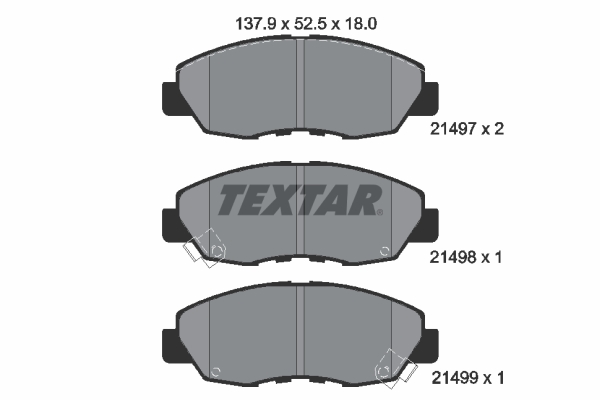 TEXTAR Bremseklodser 2149701 for HONDA ACURA NISSAN