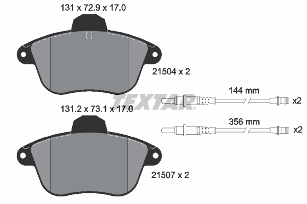 TEXTAR Bremseklodser 2150401 for CITROËN ALPINE RENAULT