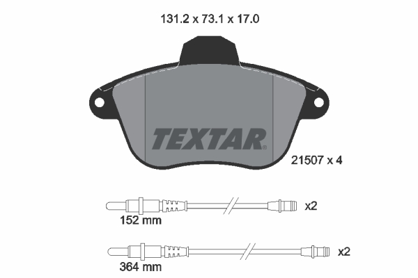TEXTAR Bremseklodser 2150701 for PEUGEOT