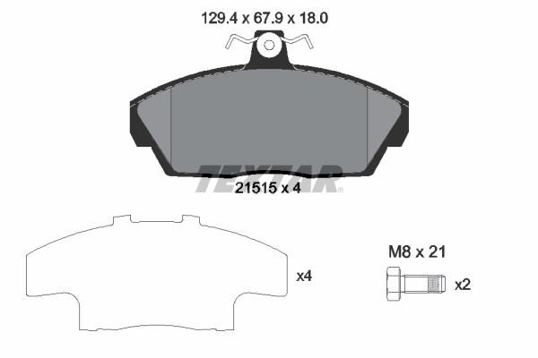 TEXTAR Bremseklodser 2151504 for ROVER