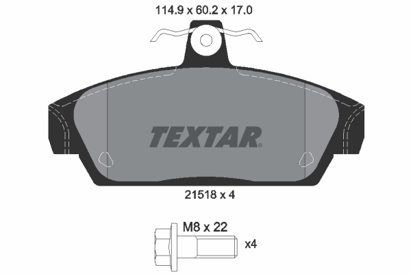 TEXTAR Bremseklodser 2151801 for ROVER MG