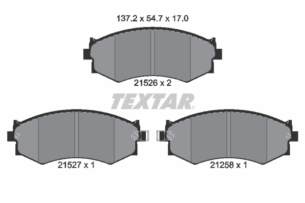 TEXTAR Bremseklodser 2152601 for NISSAN INFINITI HYUNDAI
