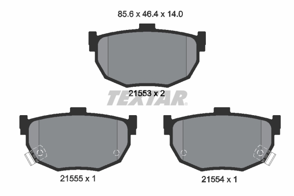 TEXTAR Bremseklodser 2155301 for HYUNDAI NISSAN KIA SUZUKI MAZDA WARTBURG KIA (DYK)