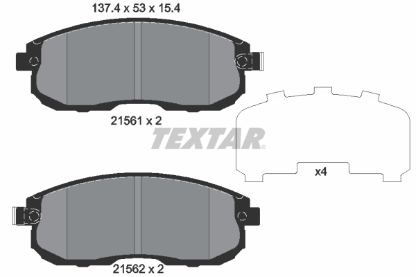 TEXTAR Bremseklodser 2156203 for NISSAN INFINITI