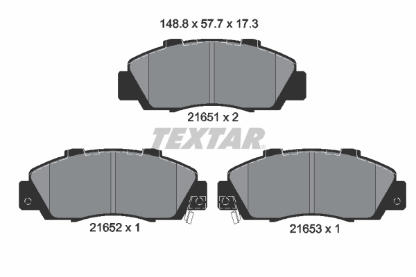 TEXTAR Bremseklodser 2165101 for ISUZU HONDA ROVER ACURA NISSAN