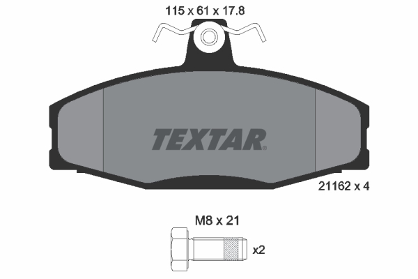 TEXTAR Bremseklodser 2166201 for VW SKODA AUDI SEAT
