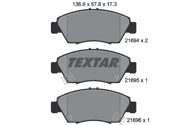 TEXTAR Bremseklodser 2169401 for ISUZU HONDA BYD NISSAN ACURA