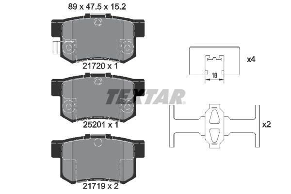 TEXTAR Bremseklodser 2172001 for FIAT SUZUKI HONDA