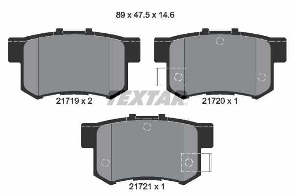 TEXTAR Bremseklodser 2171901 for ISUZU SUZUKI ACURA ROVER HONDA MG SUZUKI (CHANGAN) NISSAN GREAT WALL