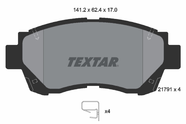 TEXTAR Bremseklodser 2179101 for LEXUS TOYOTA NISSAN