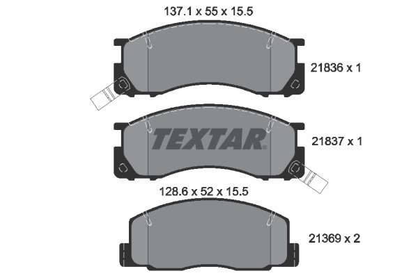 TEXTAR Bremseklodser 2183601 for NISSAN TOYOTA