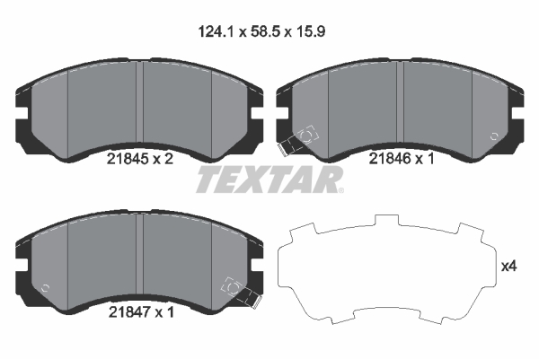 TEXTAR Bremseklodser 2184501 for OPEL VAUXHALL ISUZU NISSAN
