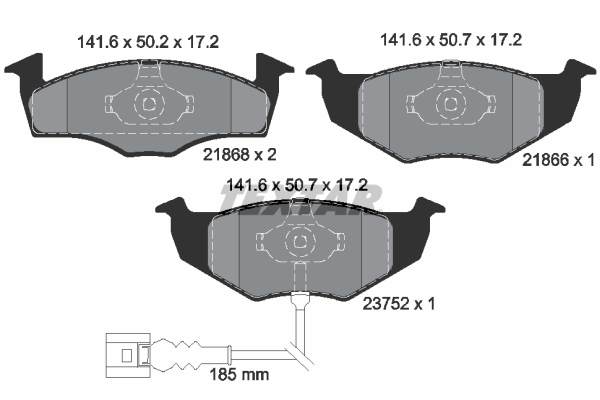 TEXTAR Bremseklodser 2186801 for AUDI