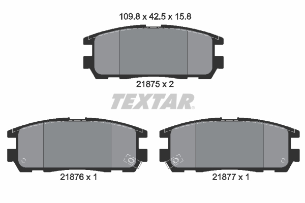 TEXTAR Bremseklodser 2187501 for OPEL HOLDEN ISUZU GREAT WALL NISSAN HAVAL
