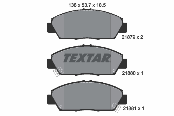 TEXTAR Bremseklodser 2187901 for HONDA ROVER NISSAN