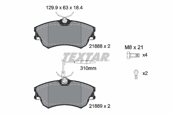 TEXTAR Bremseklodser 2188801 for RENAULT