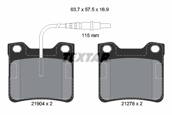 TEXTAR Bremseklodser 2190403 for PEUGEOT MERCEDES-BENZ