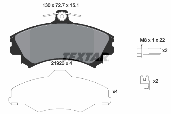 TEXTAR Bremseklodser 2192001 for VOLVO MITSUBISHI PROTON
