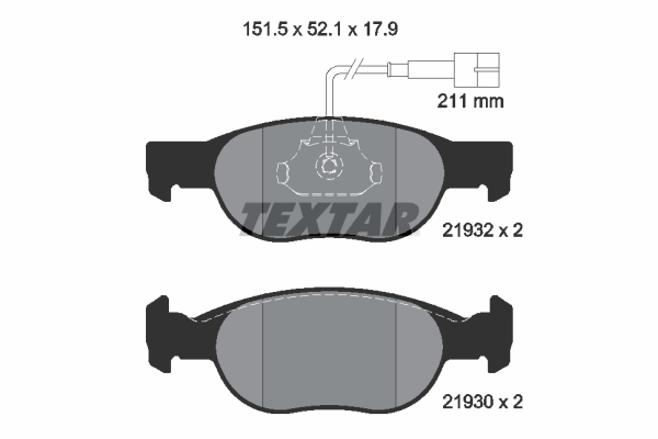 TEXTAR Bremseklodser 2193201 for FIAT