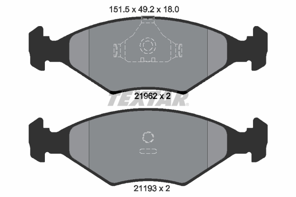 TEXTAR Bremseklodser 2196201 for FIAT LANCIA