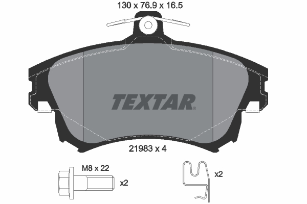 TEXTAR Bremseklodser 2198304 for VOLVO SMART MITSUBISHI