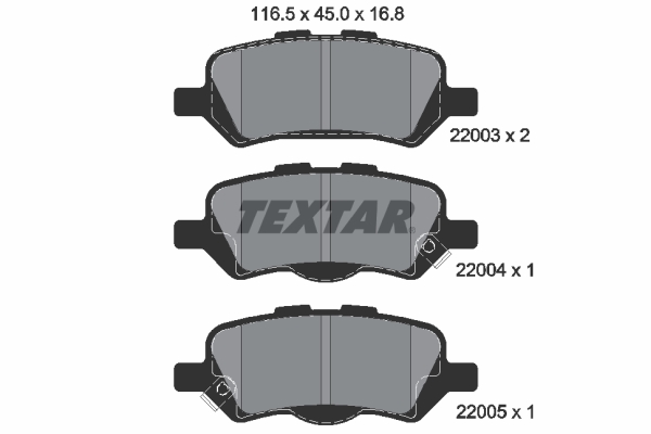 TEXTAR Bremseklodser 2200301 for TOYOTA