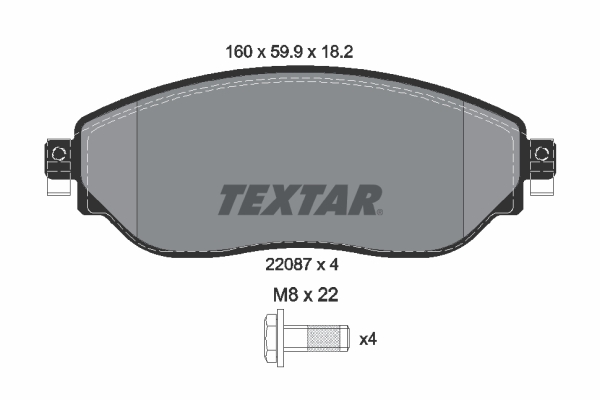 TEXTAR Bremseklodser 2208701 for VAUXHALL OPEL NISSAN RENAULT FIAT