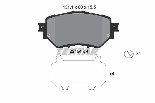 TEXTAR Bremseklodser 2215401 for MAZDA