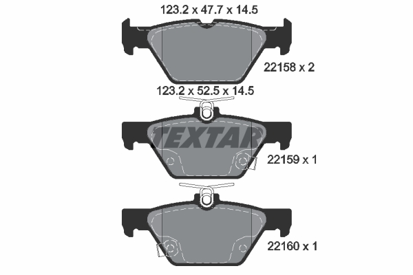 TEXTAR Bremseklodser 2215801 for SUBARU