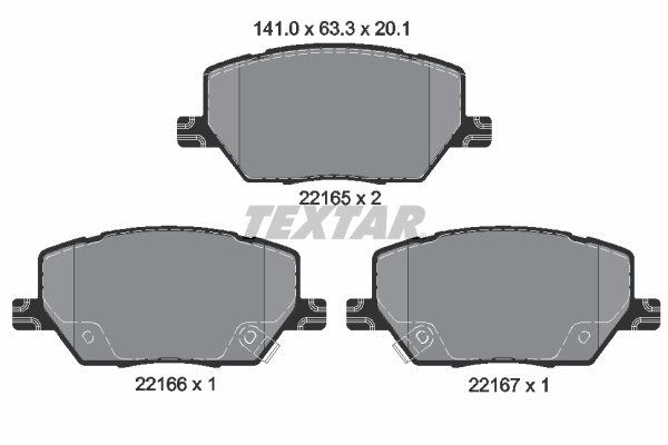 TEXTAR Bremseklodser 2216501 for FIAT JEEP JEEP (GAC FCA)