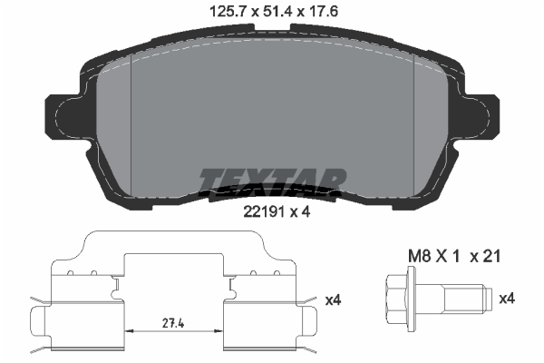 TEXTAR Bremseklodser 2219103 for FORD