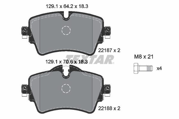 TEXTAR Bremseklodser 2218701 for BMW MINI