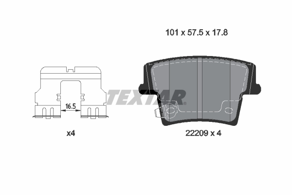 TEXTAR Bremseklodser 2220901 for CHRYSLER