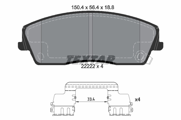 TEXTAR Bremseklodser 2222201 for CHRYSLER