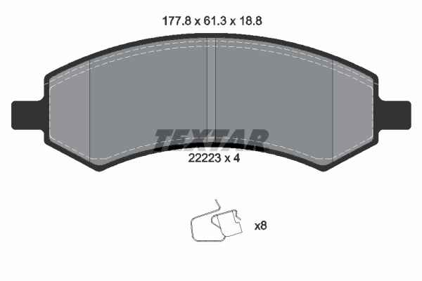TEXTAR Bremseklodser 2222301 for CHRYSLER DODGE MITSUBISHI