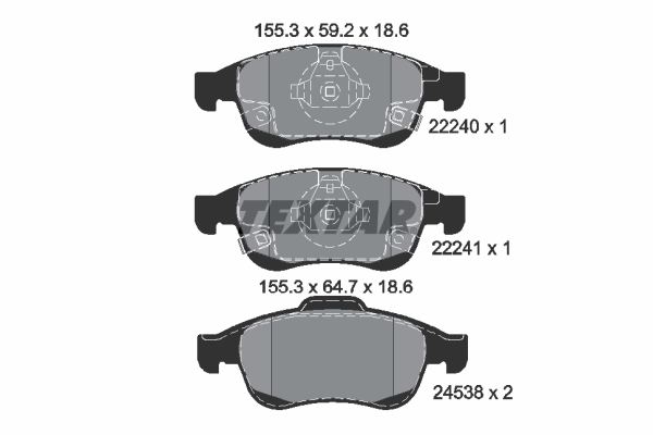 TEXTAR Bremseklodser 2224001 for FIAT JEEP