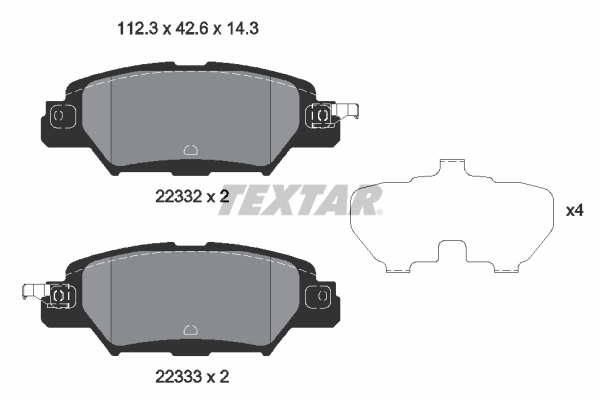 TEXTAR Bremseklodser 2233201 for MAZDA