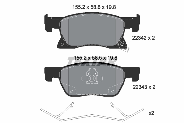 TEXTAR Bremseklodser 2234201 for OPEL